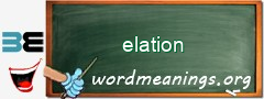 WordMeaning blackboard for elation